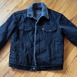 Levi's Black Denim Sherpa Jacket